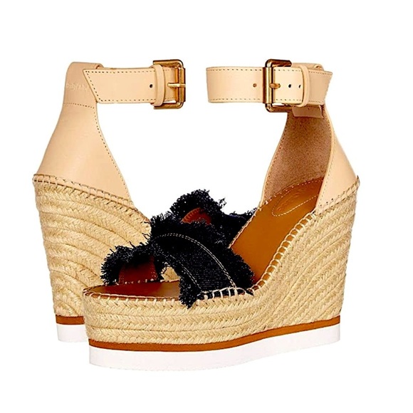 See by Chloe Glyn Leather & Canvas Platform Sandal - Picture 2 of 15